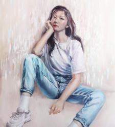 A full-body portrait sketch